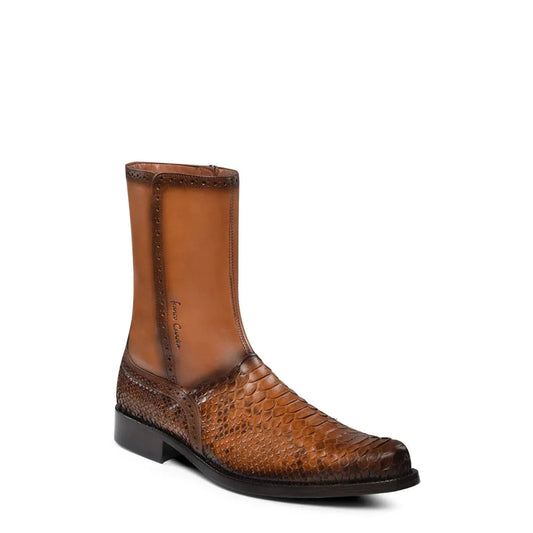 Men’s Python Leather Mid-Calf Boots: Luxury Meets Everyday Comfort - Men Franco Cuadra Boot FC819 - El Rodeo Western Boutique