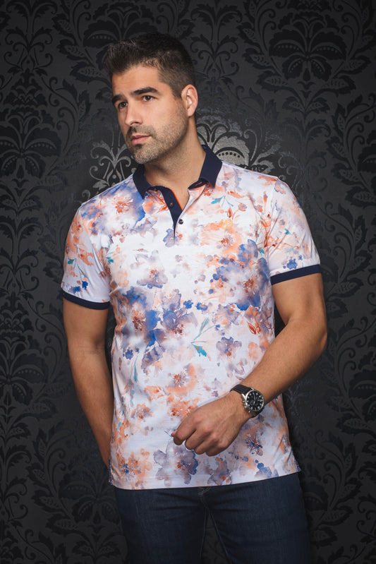 Men Au Noir Polo Anzio Orange
