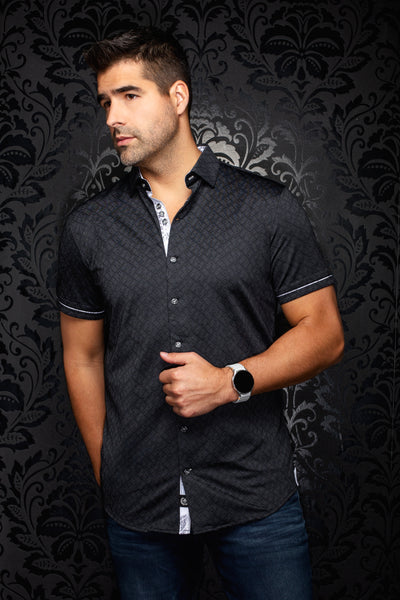 Men Au Noir Knit Shirt Atacama (SS) Black