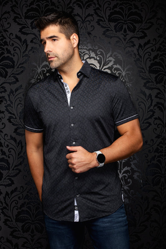 Men Au Noir Knit Shirt Atacama (SS) Black