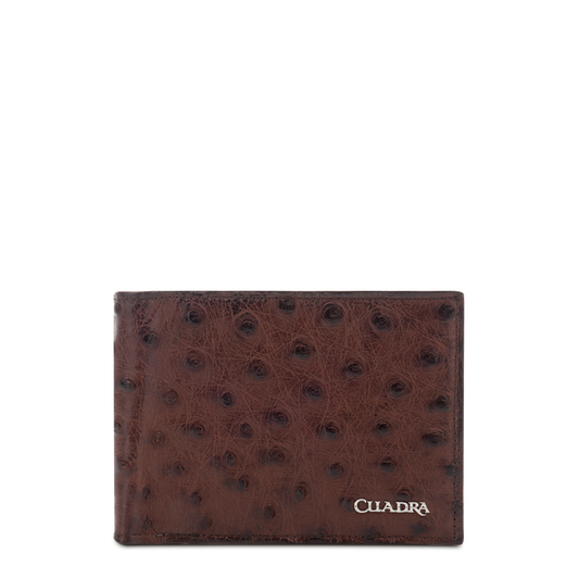 Brown Full Quill Ostrich Wallet - Men Cuadra Wallet DU295