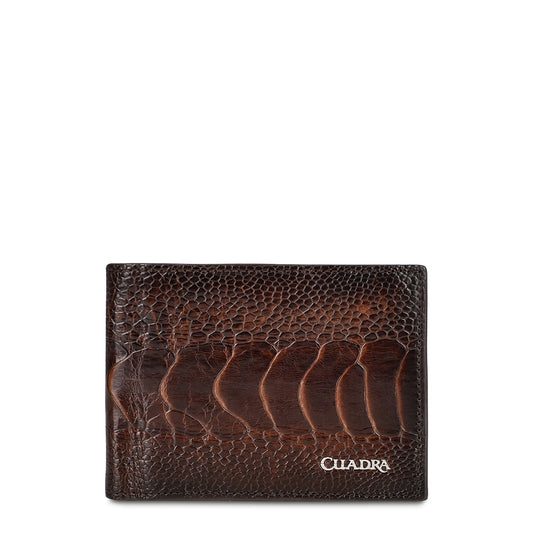 Ostrich Leg Bifold Wallet for Men - Cuadra Wallet DU471