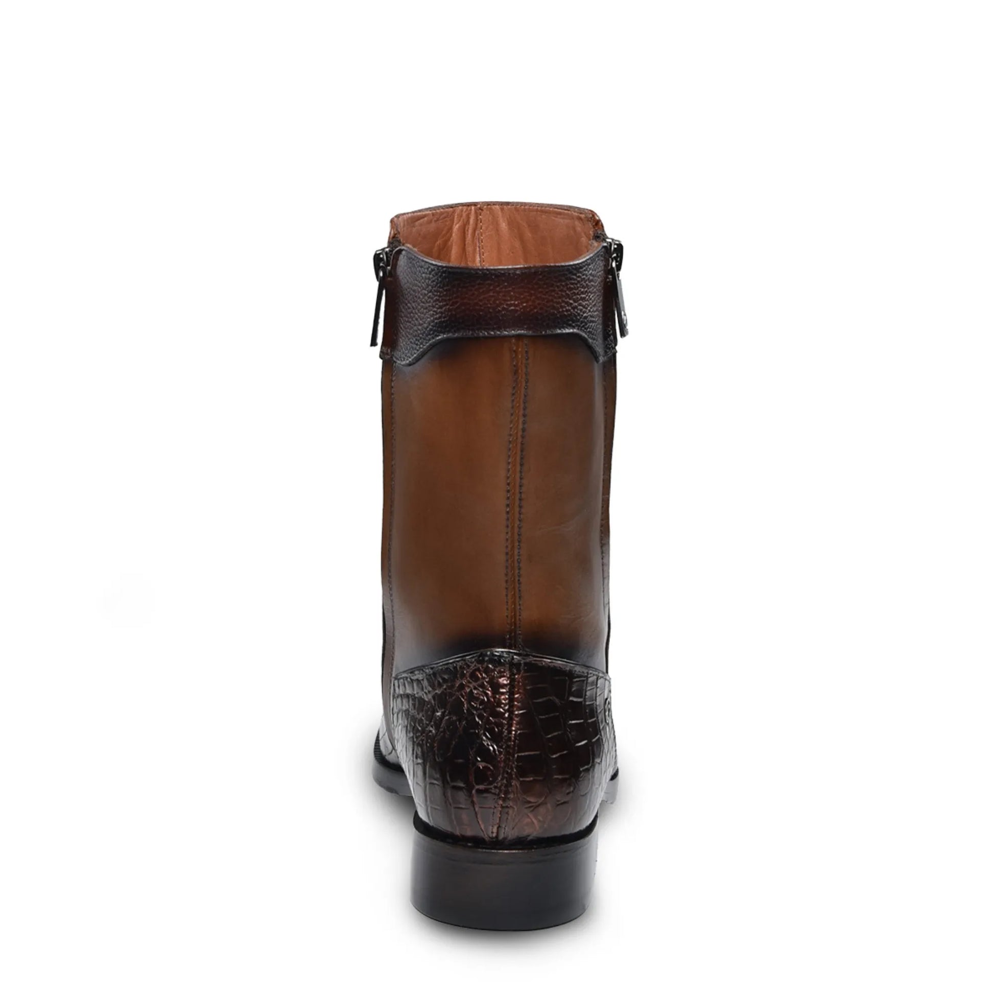 Slip On Exotic Cowboy Boots with Zipper – Men’s Mid-Calf Western Footwear - Men Franco Cuadra Boot FC824 - El Rodeo Western Boutique