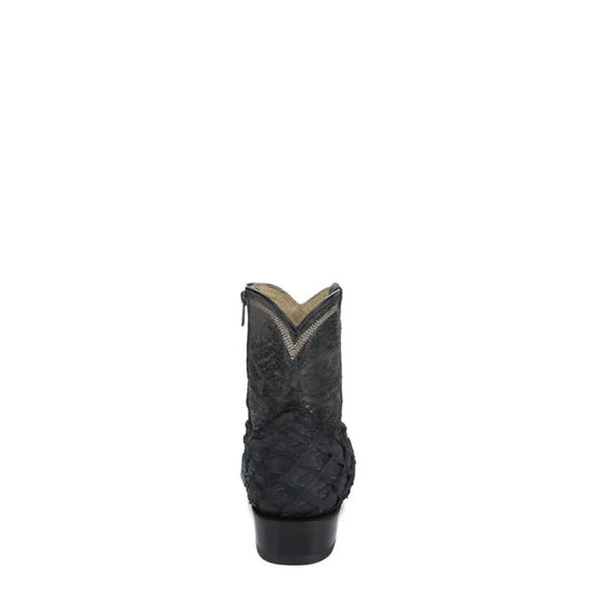 Pirarucu Fish Boots for Men in Black Leather – Western Ankle Boot - Men Corral Boots A4659 - El Rodeo Western Boutique