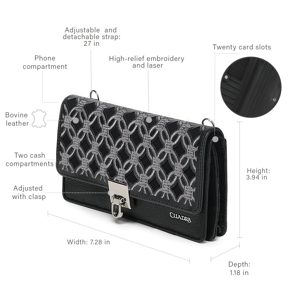 Women Cuadra Cowhide Bag DU769