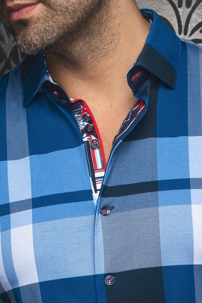 Men Au Noir Knit Shirt Beethoven Blue