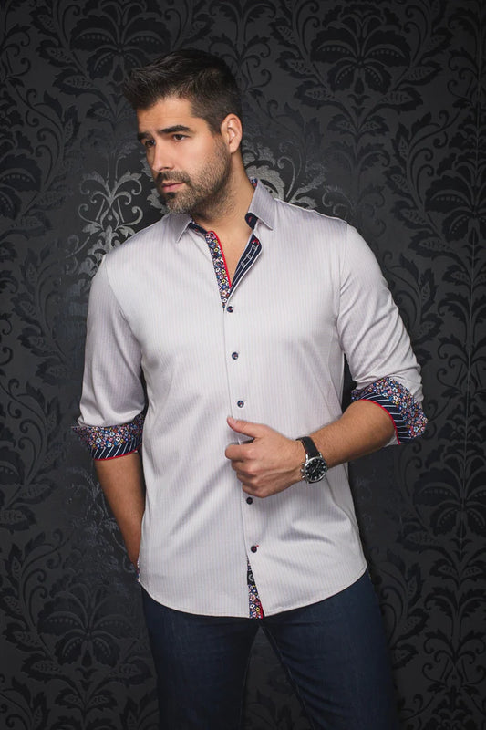 Men Au Noir Knit Shirt Bernado Stone