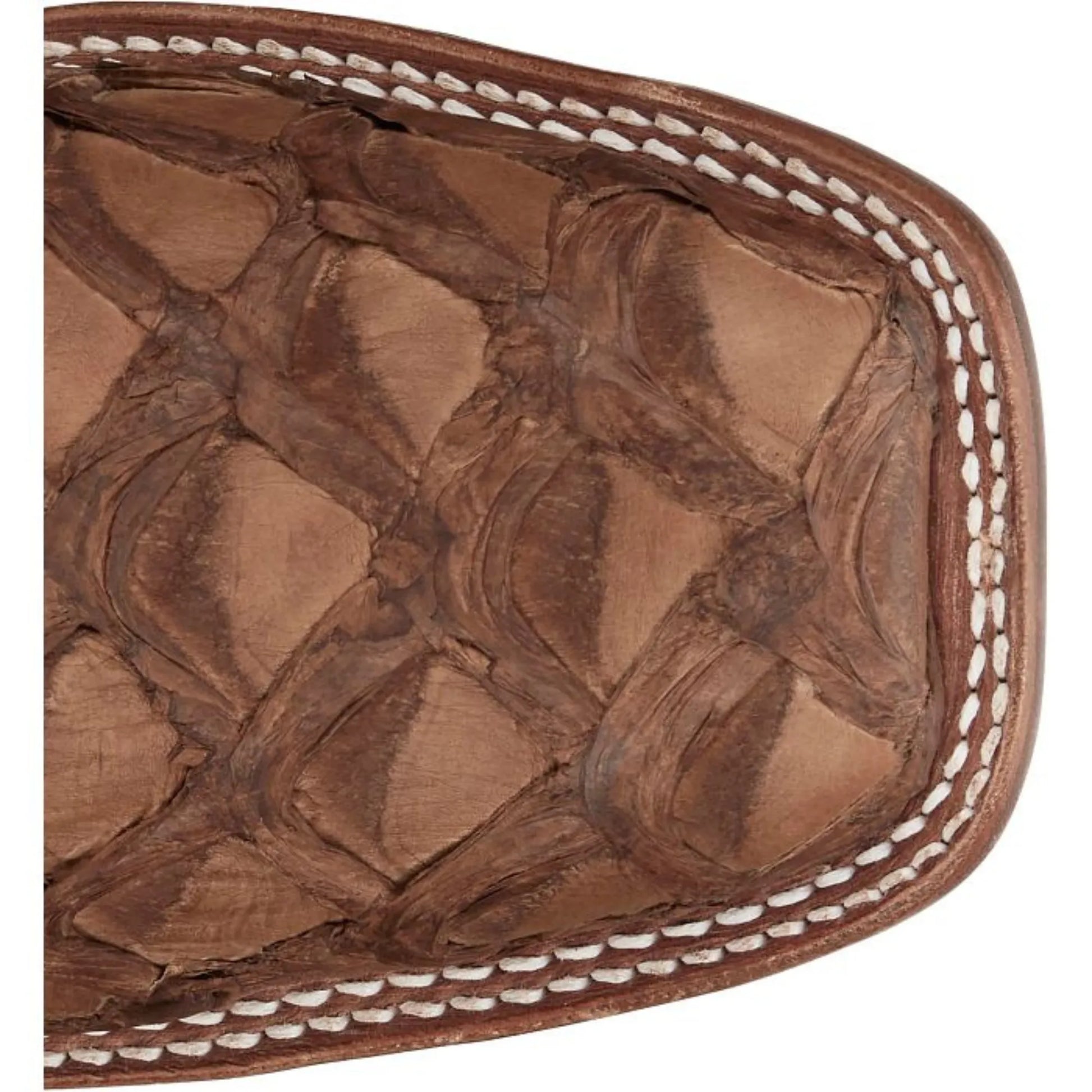 Western Pirarucu Fish Boots – Brown Leather, Square Toe, Pull-Up Straps - Men Tony Lama EP8271 - El Rodeo Western Boutique