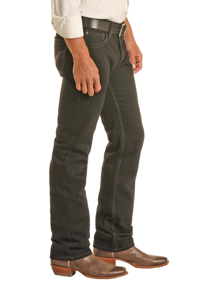 Men Rock&Roll Revolver Straight Black Jean  BM1RD02484