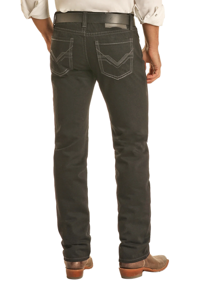 Men Rock&Roll Revolver Straight Black Jean  BM1RD02484