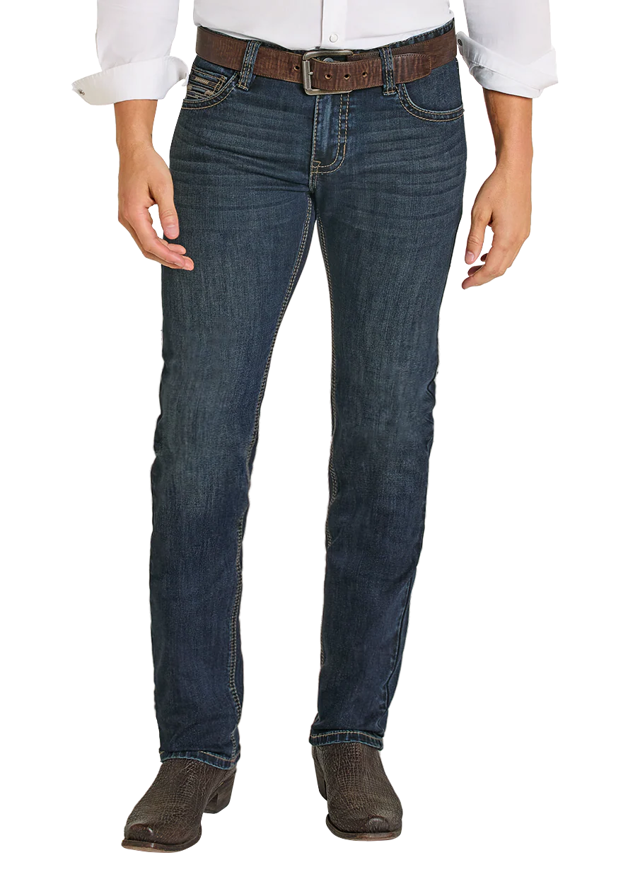 Men Rock&Roll Pleather Dark Vintage Jean BM2MD08026