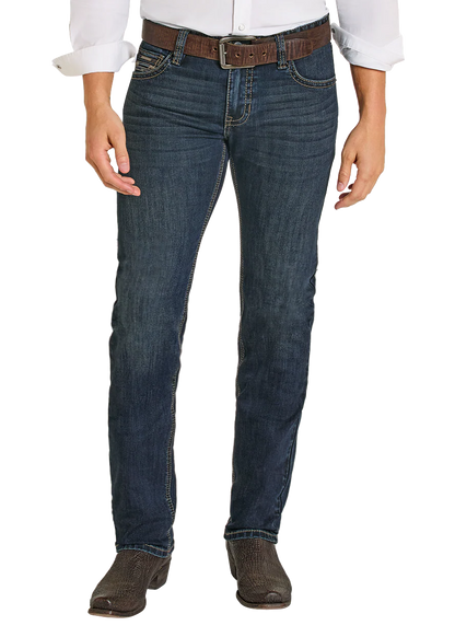 Men Rock&Roll Pleather Dark Vintage Jean BM2MD08026