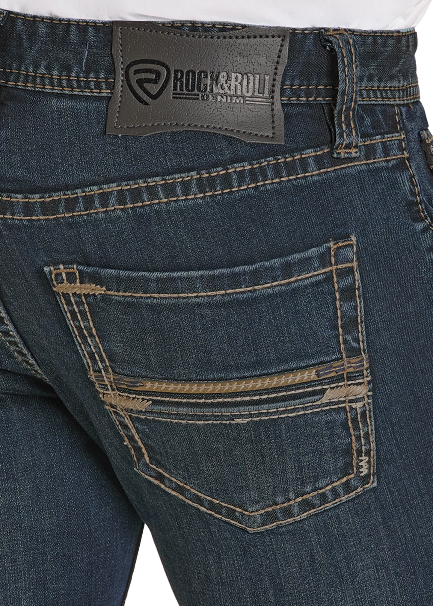Men Rock&Roll Pleather Dark Vintage Jean BM2MD08026