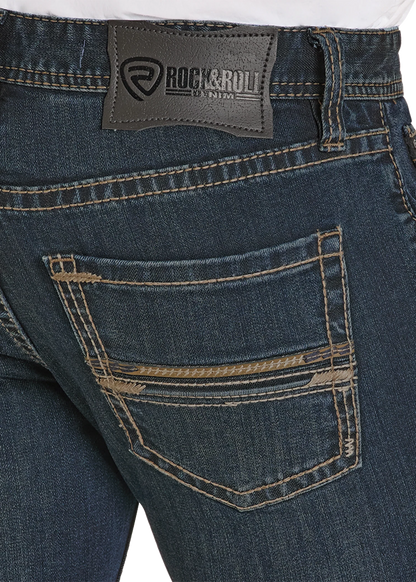 Men Rock&Roll Pleather Dark Vintage Jean BM2MD08026