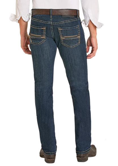 Men Rock&Roll Pleather Dark Vintage Jean BM2MD08026
