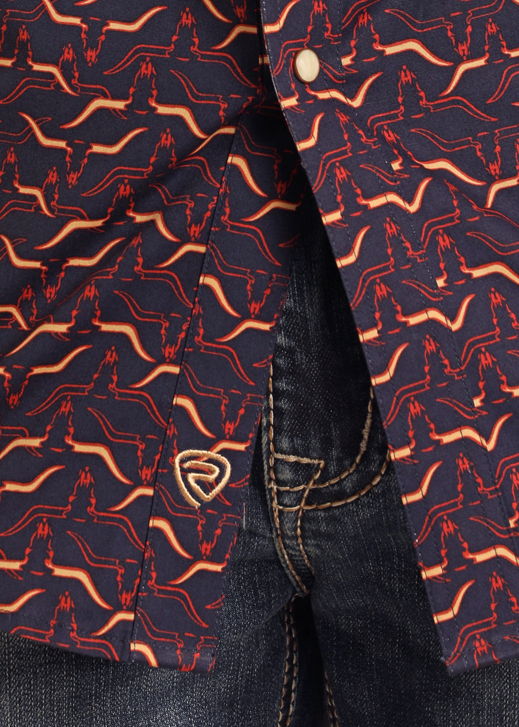 Men Rock&Roll Shirt Long Horn Burgundy BMN2S05458