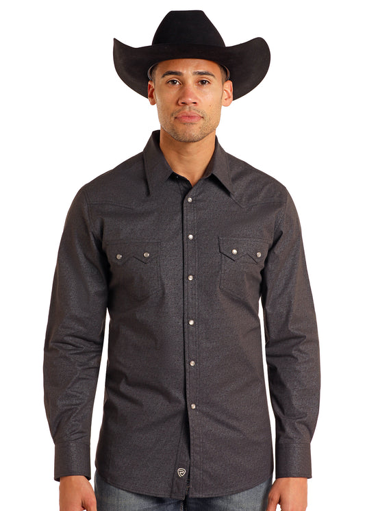 Men Rock&Roll Shirt Geo Black BMN2S05468
