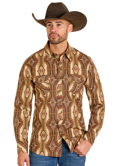 Men Rock&Roll Aztec Shirt BMN2S07636