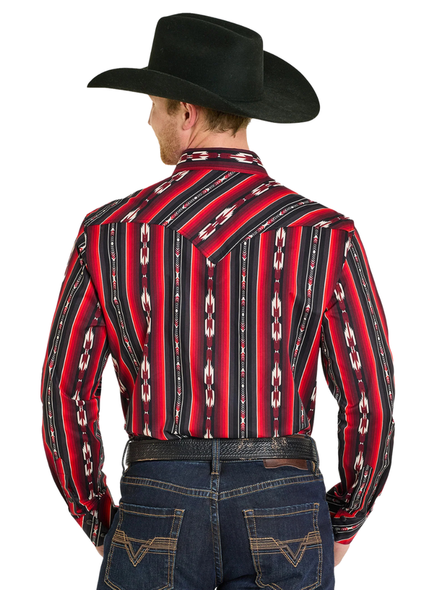 Men Rock&Roll Stripe Aztec Shirt BMN2S07656