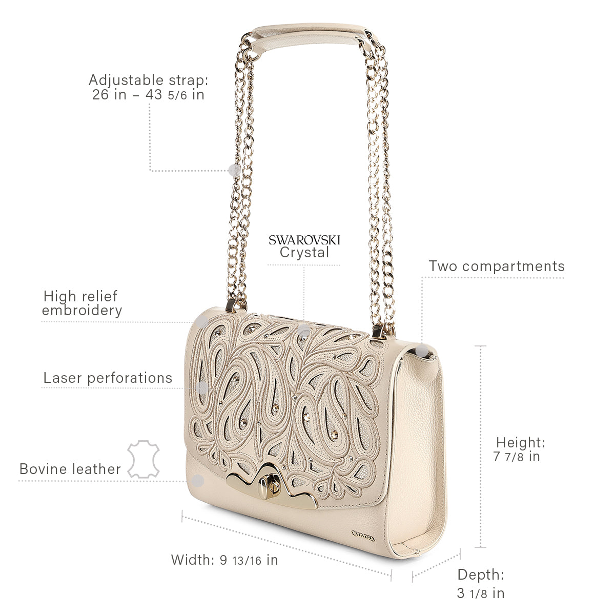 Women Cuadra Bovine Leather Bag DU823