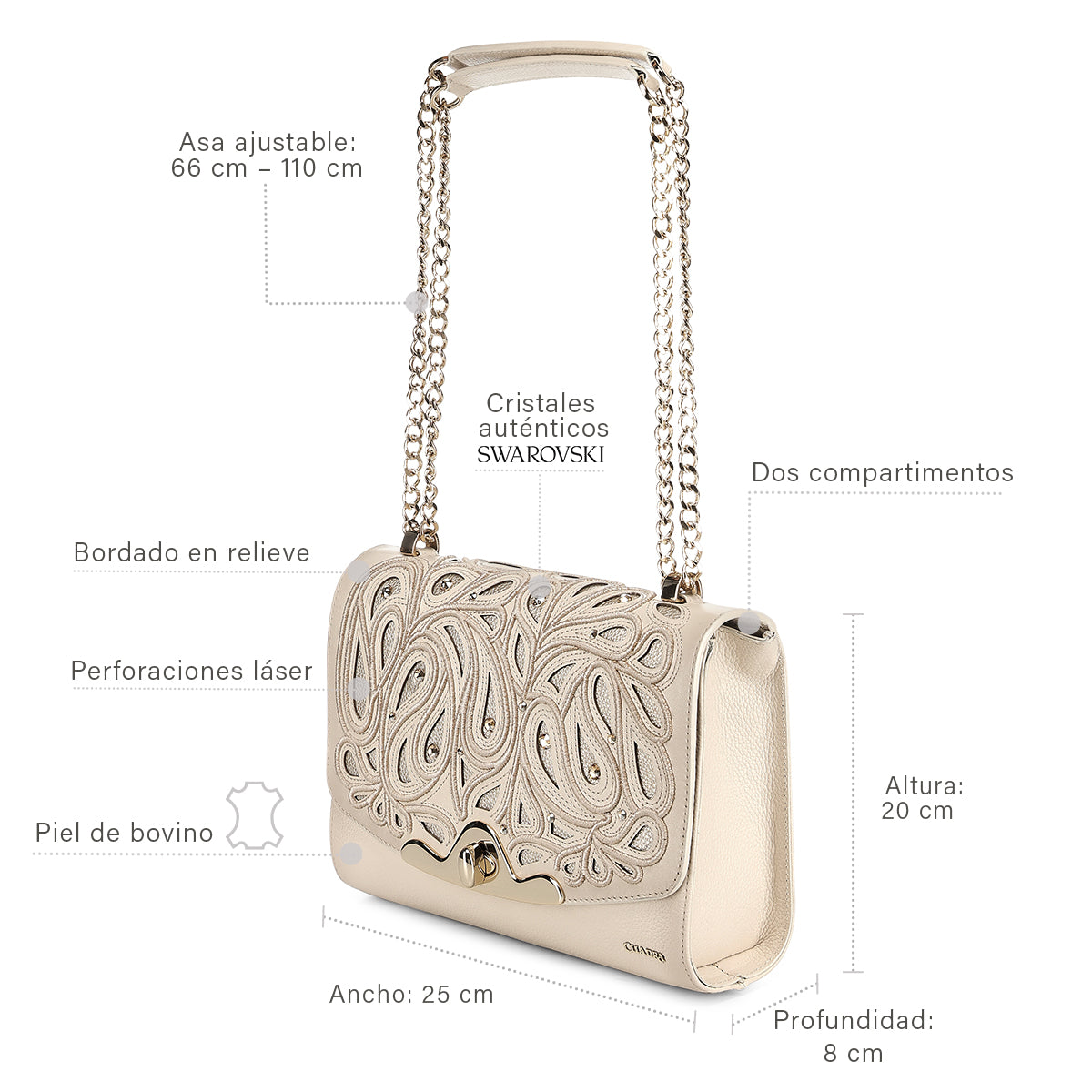 Women Cuadra Bovine Leather Bag DU823