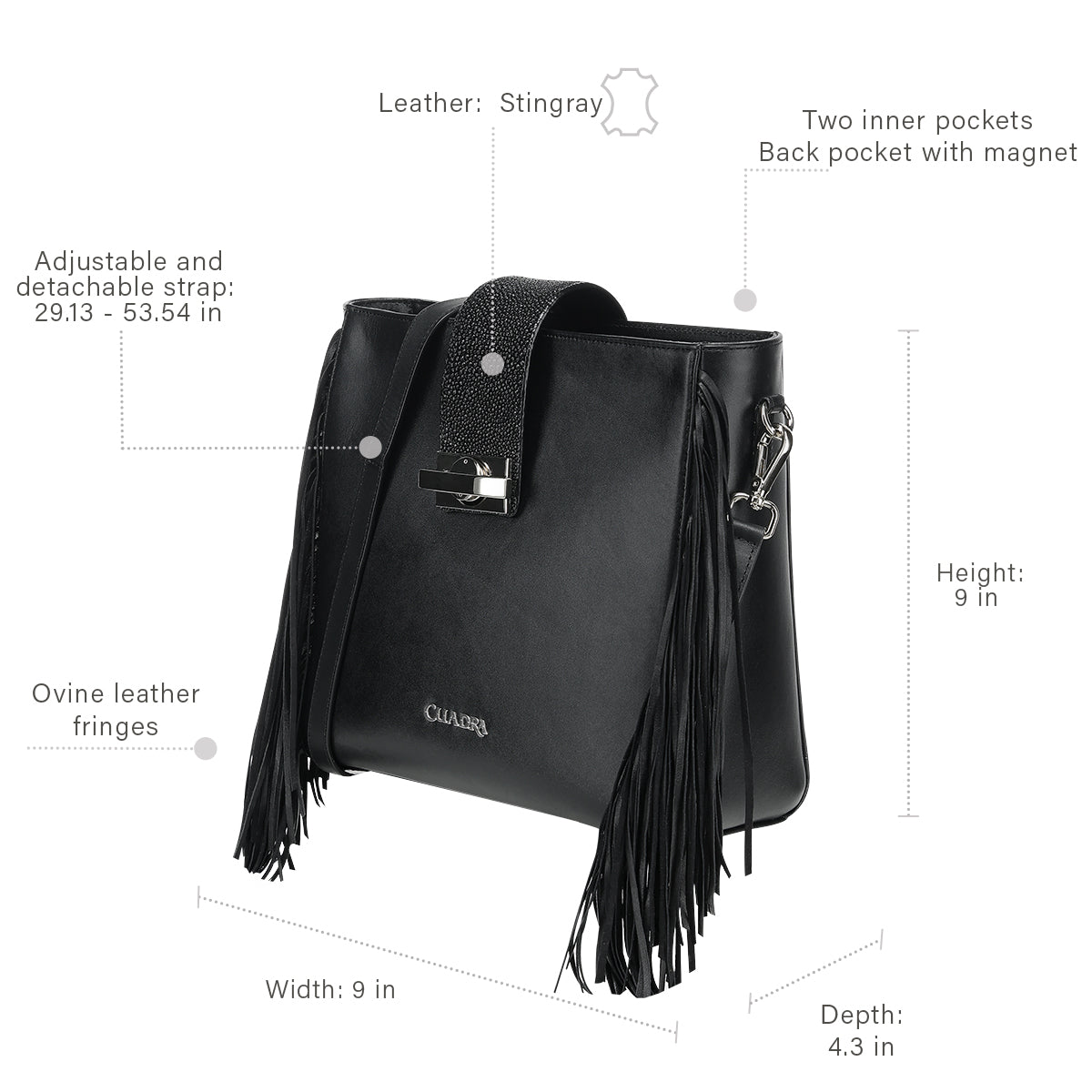 Women Cuadra Stingray Stiching Bag DU831