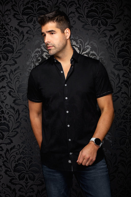Men Au Noir Knit Shirt (SS) Brahea Black
