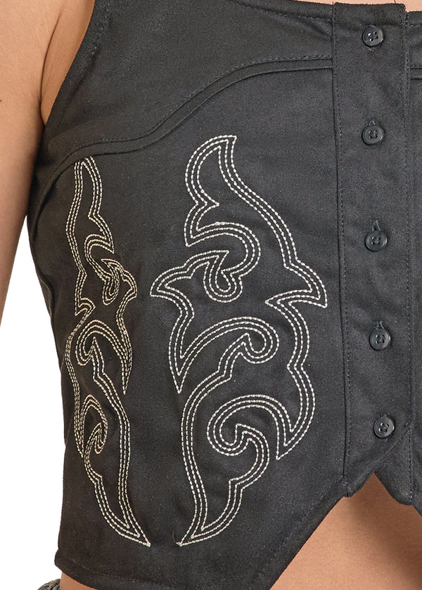 Women Rock&Roll Top Black BW50T08082