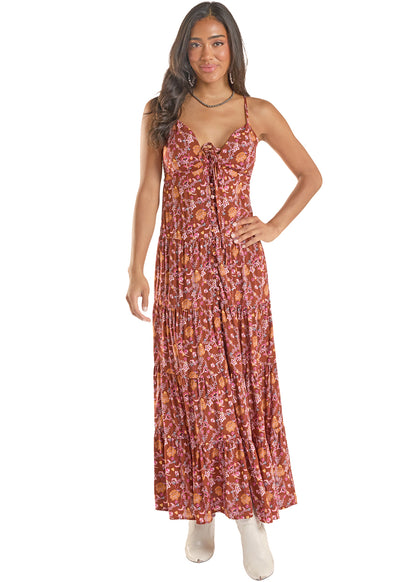Women Rock&Roll Halter Maxi Dress BWD0R08800