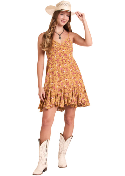 Women Rock&Roll Floral Godet Dress BWD0R08809