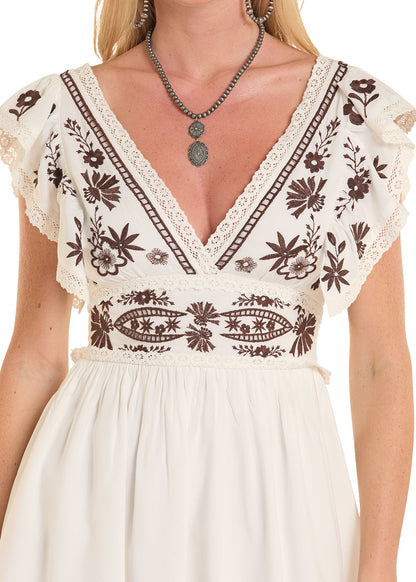 Women Rock&Roll Embroidered Mini Dress BWD0R08818