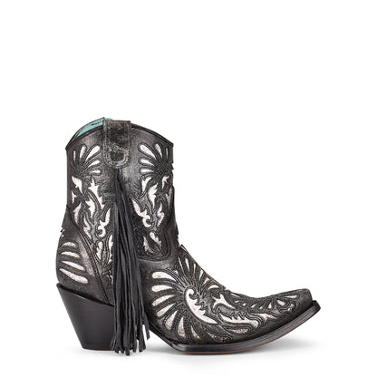 Cowhide Boots, Pointed Toe - Women Corral Ankle Boots C3828
