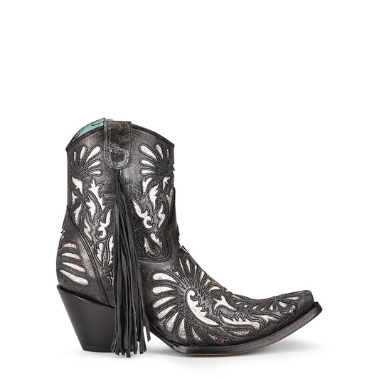 Cowhide Boots, Pointed Toe - Women Corral Ankle Boots C3828