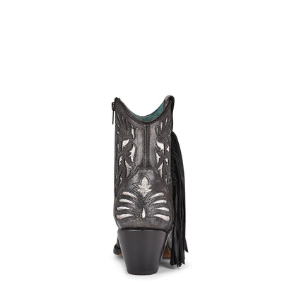 Cowhide Boots, Pointed Toe - Women Corral Ankle Boots C3828