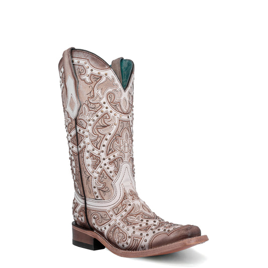 Cowhide Boots, Square Toe - Women Corral Boots C4045
