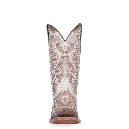 Cowhide Boots, Square Toe - Women Corral Boots C4045