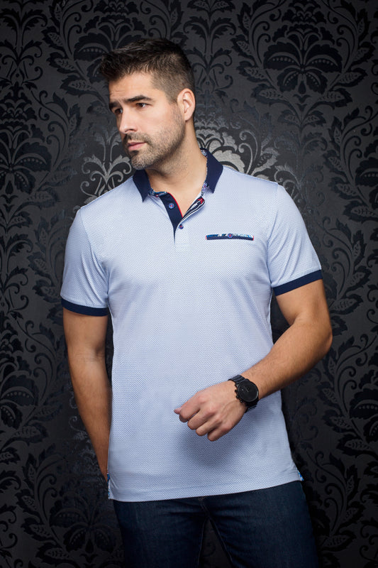 Men Au Noir Polo Carter White/Blue