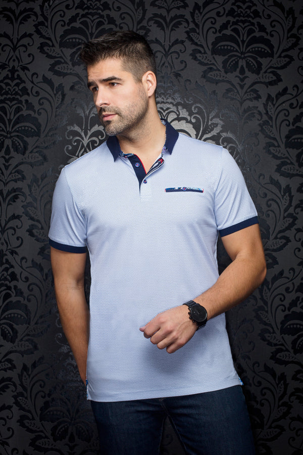 Men Au Noir Polo Carter White/Blue