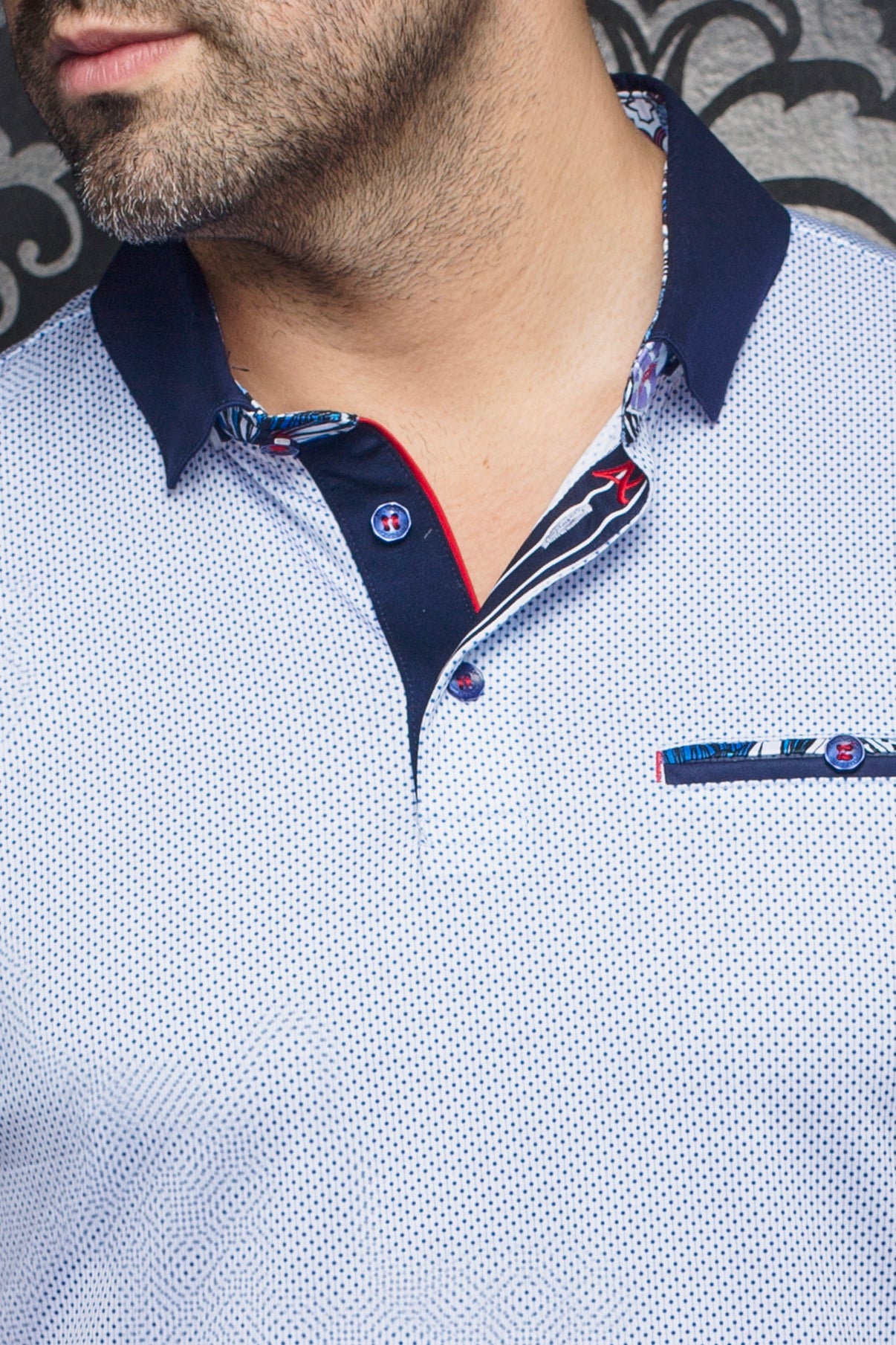 Men Au Noir Polo Carter White/Blue