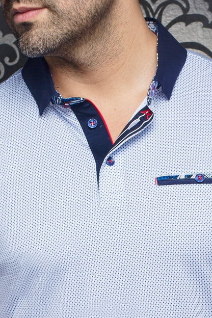 Men Au Noir Polo Carter White/Blue