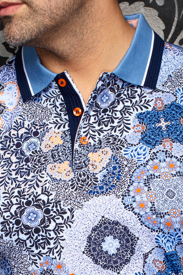 Men Au Noir Polo Casablanca Light Blue