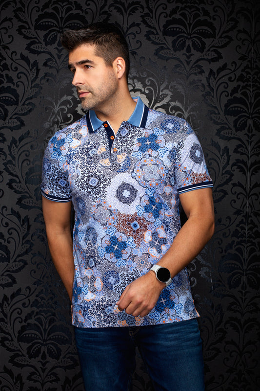 Men Au Noir Polo Casablanca Light Blue