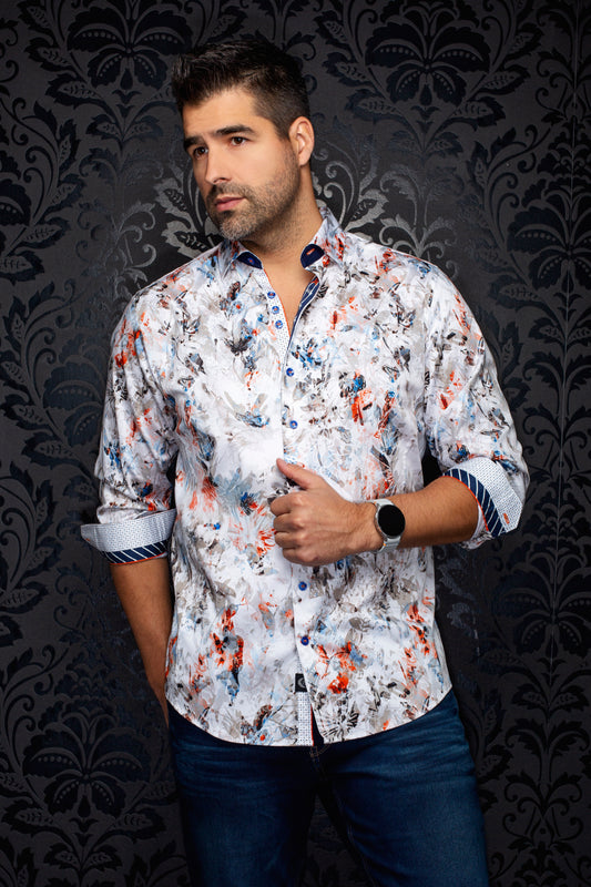 Men Au Noir Woven Shirt Cebu White