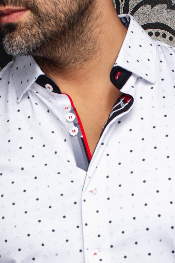 Men Au Noir Knit Shirt Clyde White