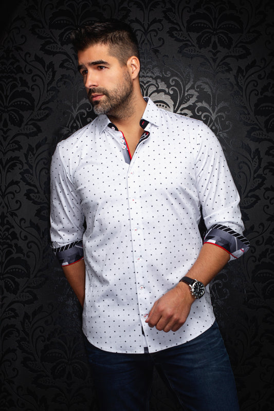 Men Au Noir Knit Shirt Clyde White