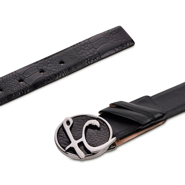 Men Franco Cuadra Ostrich Leg Belt BC276