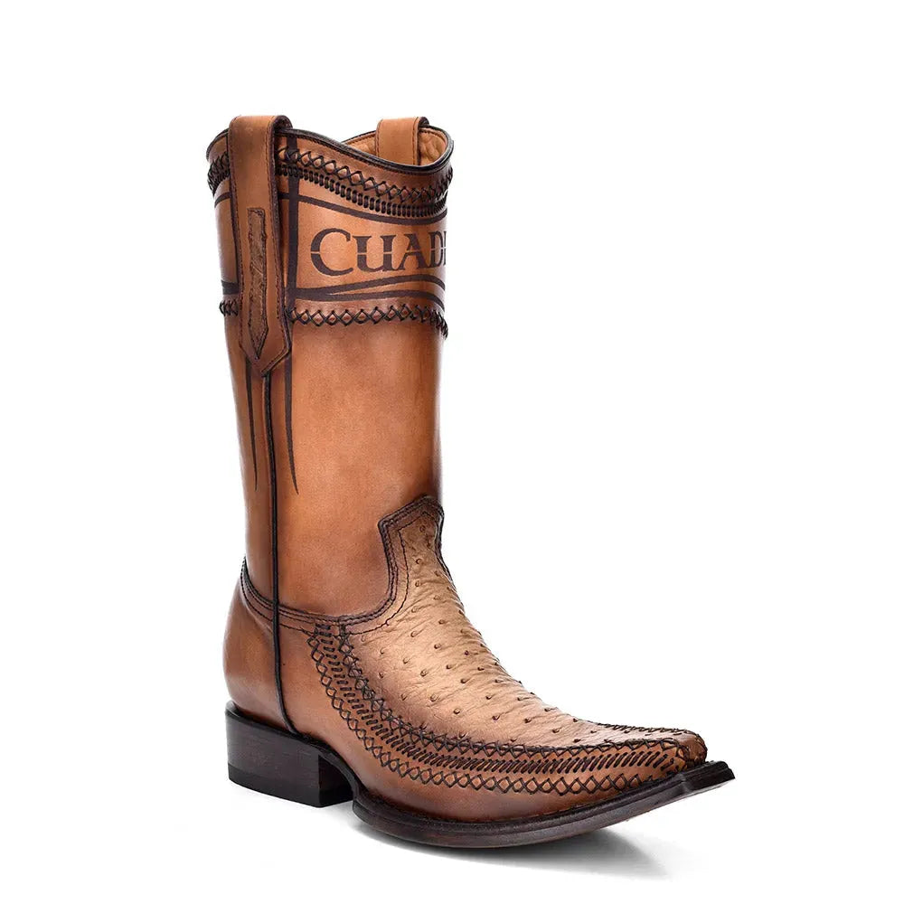 Handcrafted Western Boots for Men: Luxury Ostrich Leather Boots with Narrow Square Toe - Men Cuadra Boot CU454