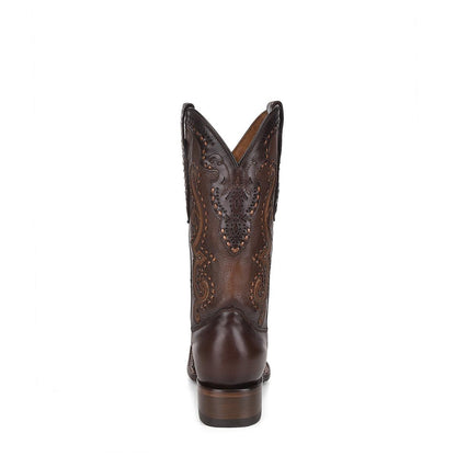 Lady Brown Ostrich & Goat Embroidery Boots - Handcrafted Style - Women Cuadra Boot CU490 - El Rodeo Western Boutique