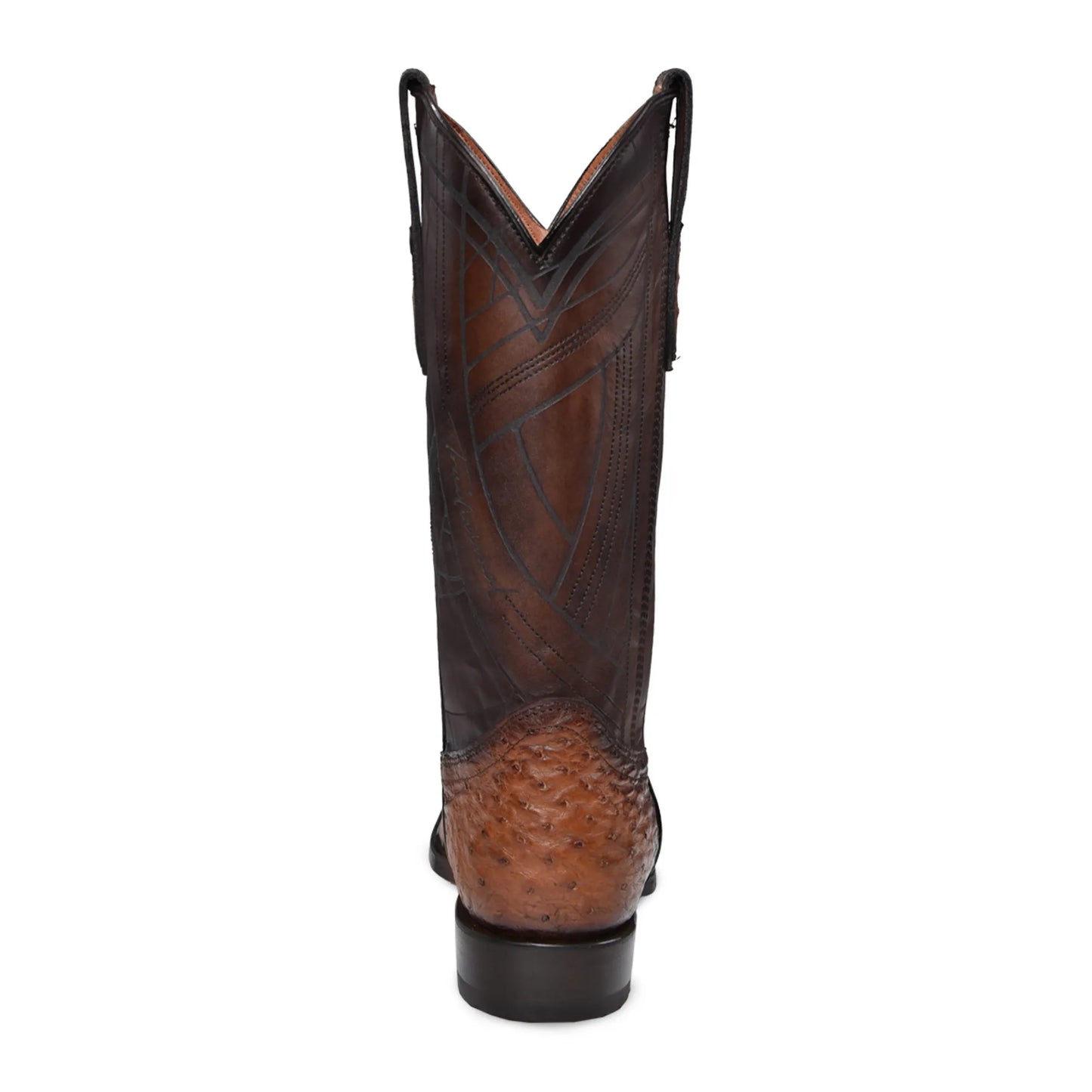 Brown Ostrich Boots for Men: Western Style, Snip Toe, Easy Slip On - Men Cuadra Boot CU839 - El Rodeo Western Boutique