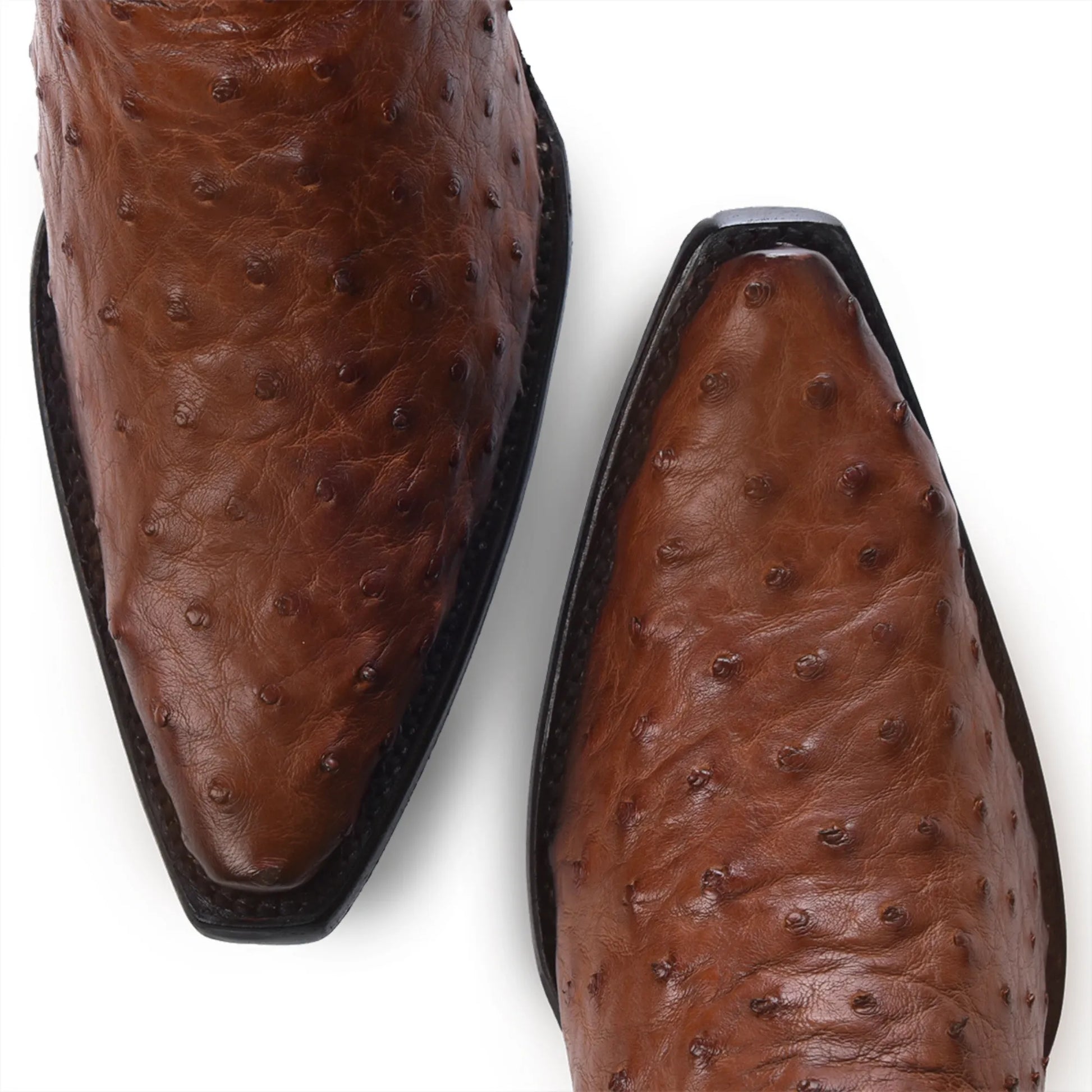 Brown Ostrich Boots for Men: Western Style, Snip Toe, Easy Slip On - Men Cuadra Boot CU839 - El Rodeo Western Boutique